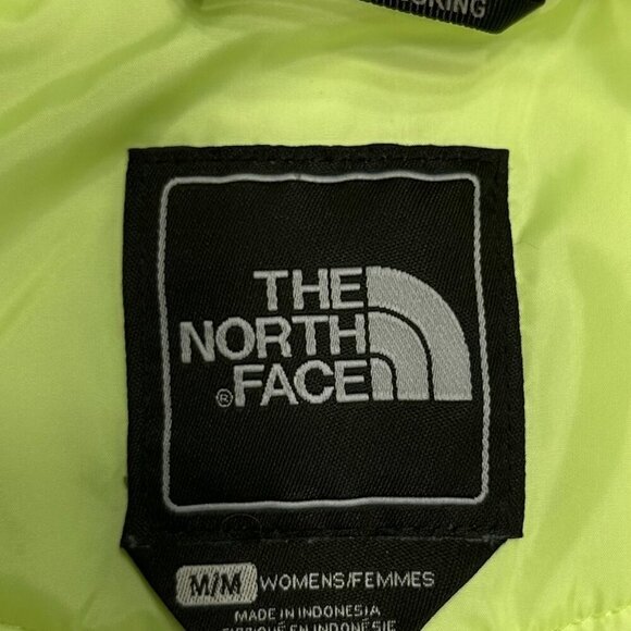 North Face Women’s Blue Softshell Jacket – Neon Accents, Hooded, Water Resistant - Picture 3 of 5